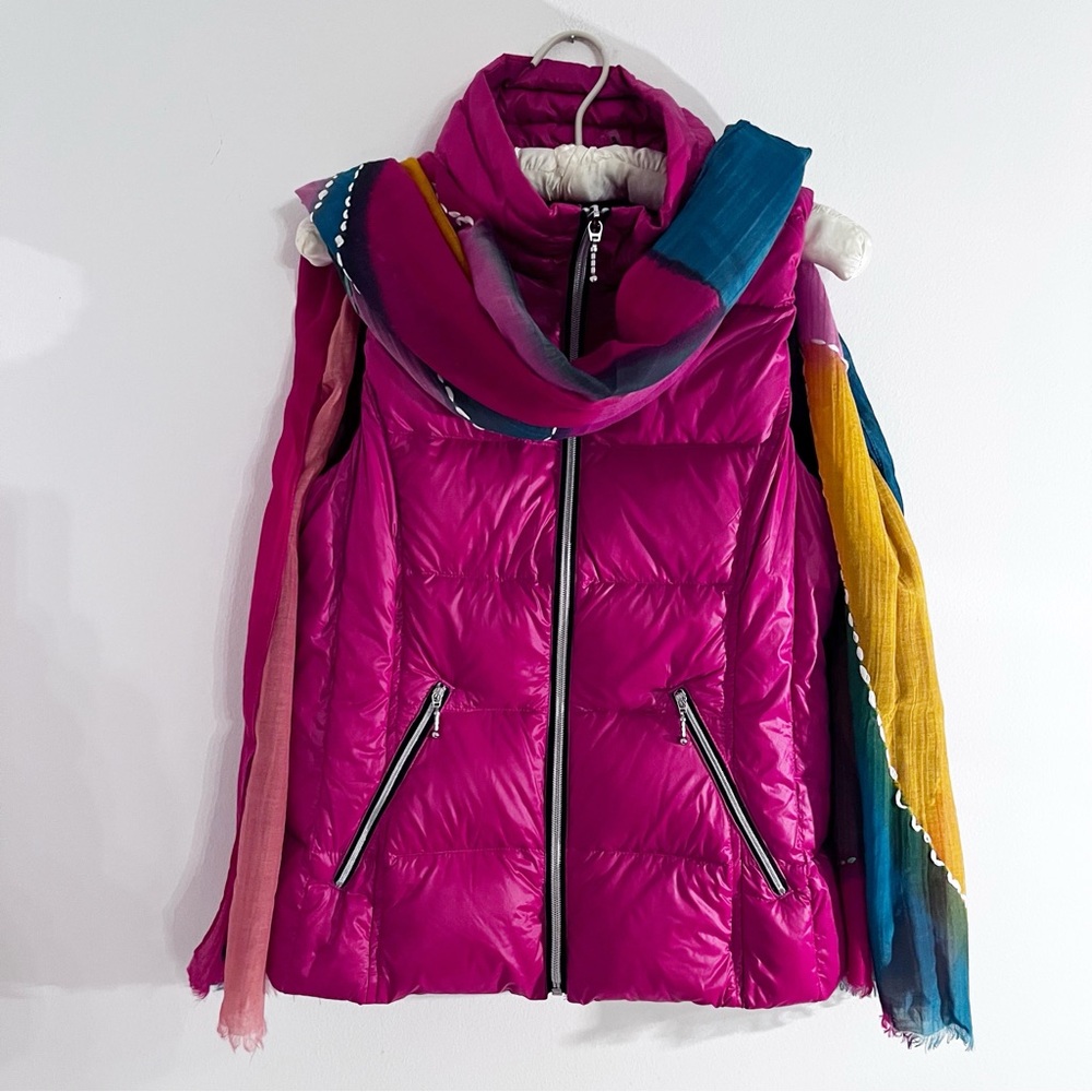 My Anorak Packable Goose Down Water Repellent Pink Vest Sz Small - Picture 3 of 8